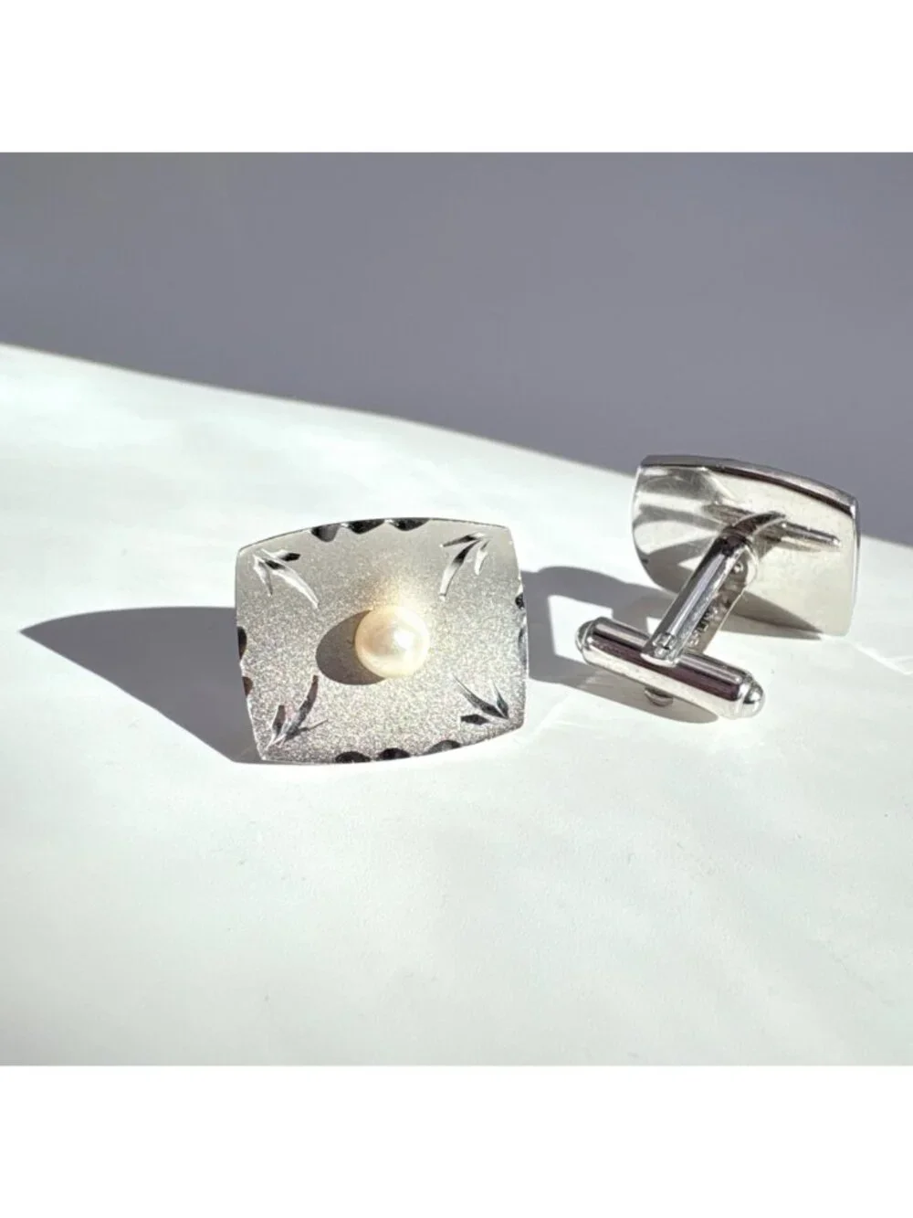 Akoya Pearl Sterling Silver 925 Cufflinks Size 1